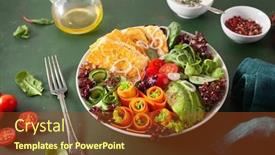  Presentation with ketogenic diet - Beautiful theme featuring ketogenic-paleo-diet-lunch-bowl backdrop and a tawny brown colored foreground