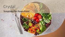  Presentation with ketogenic diet - Beautiful PPT layouts featuring ketogenic-paleo-diet-lunch-bowl backdrop and a coral colored foreground