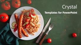  Presentation with ketogenic diet - PPT theme having ketogenic-paleo-diet-lunch-cauliflower background and a dark gray colored foreground