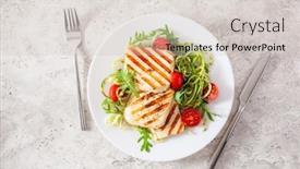  Presentation with ketogenic diet - PPT theme consisting of ketogenic-paleo-diet-lunch-halloumi background and a lemonade colored foreground