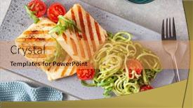  Presentation with ketogenic diet - Presentation theme with ketogenic-paleo-diet-lunch-halloumi background and a gold colored foreground