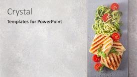  Presentation with ketogenic diet - Presentation having ketogenic-paleo-diet-lunch-halloumi background and a light gray colored foreground