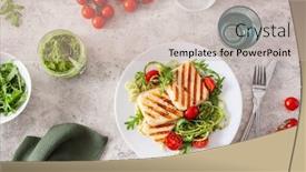  Presentation with ketogenic diet - Audience pleasing presentation theme consisting of ketogenic-paleo-diet-lunch-halloumi backdrop and a soft green colored foreground