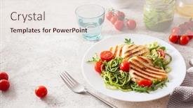  Presentation with ketogenic diet - Slides having ketogenic-paleo-diet-lunch-halloumi background and a lemonade colored foreground