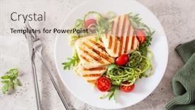  Presentation with ketogenic diet - Presentation design consisting of ketogenic-paleo-diet-lunch-halloumi background and a lemonade colored foreground