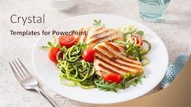  Presentation with ketogenic diet - Beautiful PPT theme featuring ketogenic-paleo-diet-lunch-halloumi backdrop and a lemonade colored foreground