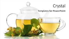  Presentation with tea cup - PPT theme featuring kettle and cup of tea background and a white colored foreground