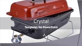  Presentation with grill - Audience pleasing PPT theme consisting of kettle barbecue grill with cover isolated on white backdrop and a dark gray colored foreground