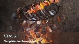  Presentation with cost - PPT theme having kettle-grill-with-hot-briquettes background and a tawny brown colored foreground