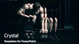  Presentation with workout - Slide deck consisting of kettlebell at gym mirror effect background and a black colored foreground