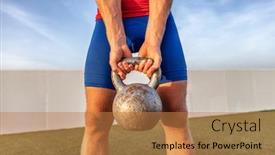  Presentation with weight lifting - PPT theme consisting of kettlebell-weightlifting-fit-man-lifting background and a coral colored foreground