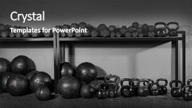  Presentation with weight - Presentation featuring kettlebells dumbbells and weighted slam background and a dark gray colored foreground