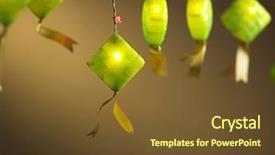  Presentation with flash - Slides featuring ketupat light on the orange background and a tawny brown colored foreground