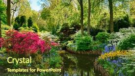  Presentation with garden - Presentation enhanced with keukenhof flower garden also known background and a tawny brown colored foreground