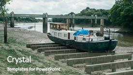  Presentation with old london - Cool new PPT layouts with kew garden - old boat on dry dock backdrop and a  colored foreground