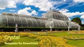  Presentation with greenhouse - Slides enhanced with kew gardens greenhouse in london background and a tawny brown colored foreground