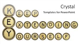  Presentation with acronym - Beautiful PPT theme featuring key - keep extending yourself - motivation backdrop and a white colored foreground
