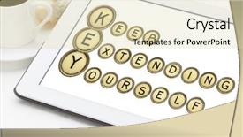  Presentation with acronym - Beautiful presentation theme featuring key - keep extending yourself - motivation backdrop and a soft green colored foreground