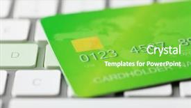  Presentation with credit card - Beautiful presentation theme featuring key accounts sales - credit card on keyboard close backdrop and a  colored foreground