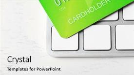  Presentation with credit card - Slide set featuring key accounts sales - credit card with keyboard background and a  colored foreground