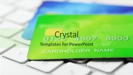  Presentation with keyboard - Beautiful slide set featuring key accounts sales - credit cards on keyboard close backdrop and a  colored foreground