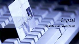  Presentation with creditcard - Theme with key accounts sales - creditcard ready for payment background and a  colored foreground