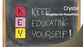  Presentation with acronym - Slide deck having key acronym - keep educating yourself background and a dark gray colored foreground