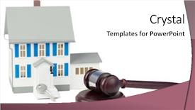  Presentation with toy model - Colorful PPT theme enhanced with key and a brown gavel backdrop and a white colored foreground