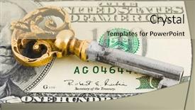  Presentation with joint venture crowdfunding money business - PPT theme with key and money - business security background and a  colored foreground