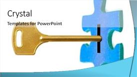  Presentation with puzzle - Beautiful PPT layouts featuring key and puzzle isolated backdrop and a white colored foreground
