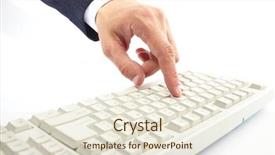  Presentation with keyboard - PPT theme having key board - hands on keyboard background and a cream colored foreground