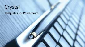  Presentation with keyboard - PPT theme enhanced with key board - pc keyboard closeup view background and a  colored foreground