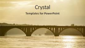  Presentation with united states - Presentation theme featuring key bridge at sunset - washington background and a lemonade colored foreground