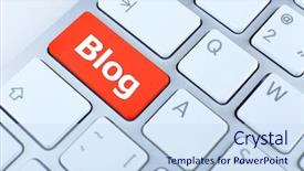  Presentation with blog - PPT layouts with key business skills - close up of blog keyboard background and a sky blue colored foreground