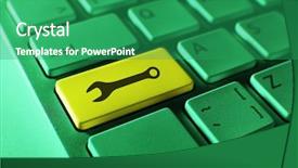  Presentation with instrument - Slide deck enhanced with key business skills - close-up of laptop keyboard background and a ocean colored foreground