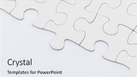  Presentation with jigsaw - PPT theme with key business skills - white incomplete jigsaw puzzle background and a white colored foreground