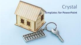  Presentation with house key - Beautiful presentation featuring key-chain-in-shape backdrop and a sky blue colored foreground