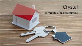  Presentation with house key - Beautiful PPT layouts featuring key chain with house symbol backdrop and a mint green colored foreground