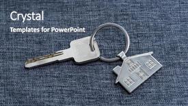  Presentation with house key - Cool new theme with key chain with house symbol backdrop and a ocean colored foreground