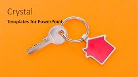  Presentation with house key - Cool new presentation theme with key-chain-with-house-symbol backdrop and a gray colored foreground