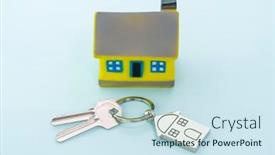  Presentation with house key - PPT layouts having key-chain-with-house-symbol background and a sky blue colored foreground
