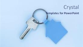  Presentation with house key - Cool new presentation design with key-chain-with-house-symbol backdrop and a sky blue colored foreground