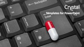  Presentation with black - PPT theme featuring key drugs - red and white capsule background and a  colored foreground