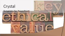  Presentation with business value - Audience pleasing presentation theme consisting of key ethical value - business term backdrop and a light gray colored foreground