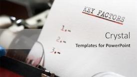  Presentation with factors - PPT theme having key-factors-phrase-written background and a light gray colored foreground