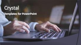  Presentation with night - PPT theme with key focus - working on laptop computer background and a dark gray colored foreground