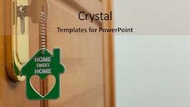  Presentation with lock key - Presentation featuring key in a lock background and a coral colored foreground