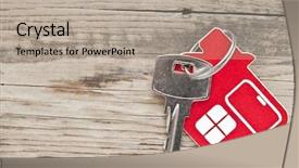  Presentation with lock out tag out key - Cool new PPT theme with key in a lock backdrop and a mint green colored foreground