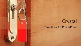  Presentation with keyhole - Beautiful presentation theme featuring key in keyhole with blank backdrop and a coral colored foreground