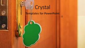  Presentation with keyhole - Beautiful slides featuring key in keyhole with blank backdrop and a gold colored foreground